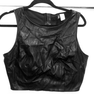 Vegan leather crop shell
